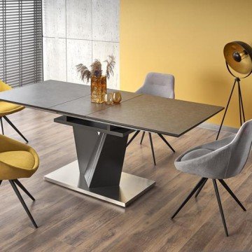 Фото4.Раскладной стол SALVADOR 160 (200) x90 Halmar темно-серый